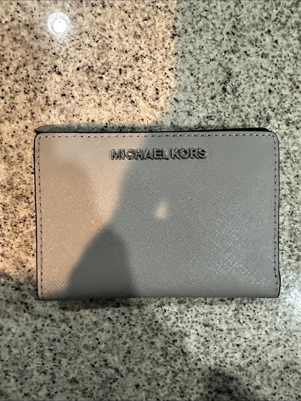 Michael Kors Jet Set Travel Medium Saffiano Leather Wallet Gray